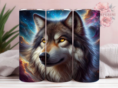 Wolf Night Sky 20oz Wildlife Tumbler, Wolf Tumbler, Night Sky Design, Animal Wrap, 20oz Sublimation, Wildlife Art, Moon and Stars, Nature Lover Gift Sublimation Li Zamperini 