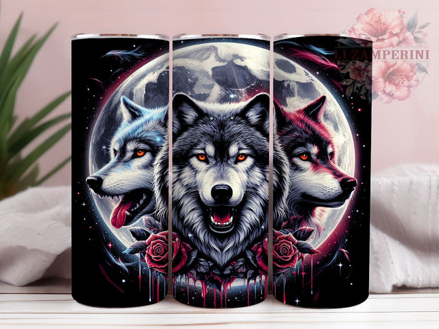 Wolf Pack Moonlight 20oz Mystical Tumbler Wrap, Howling Wolf 20oz Design, Night Sky Wolf Sublimation, Forest Wolves Tumbler, Seamless Wolf Pack Wrap, Mystical Moon Tumbler Sublimation Li Zamperini 