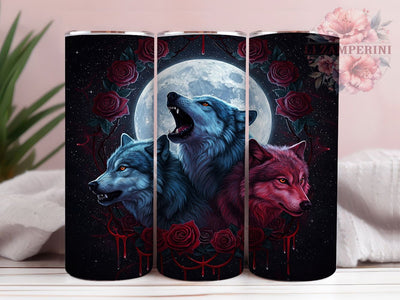 Wolf Pack Moonlight 20oz Mystical Tumbler Wrap, Howling Wolf 20oz Design, Night Sky Wolf Sublimation, Forest Wolves Tumbler, Seamless Wolf Pack Wrap, Mystical Moon Tumbler Sublimation Li Zamperini 