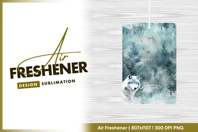 Wolf portrait in foggy winter forest background Sublimation Regulrcrative 