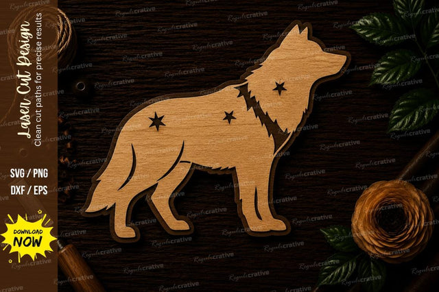 Wolf Silhouette Wildlife Laser Cut SVG File SVG Regulrcrative 