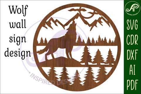 Wolf wall art sign, SVG file. vector SVG APInspireddesigns 