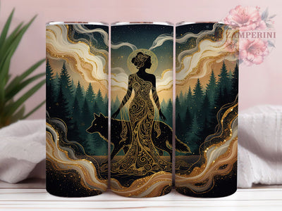 Wolf Woman Tribal Boho Tumbler Wrap, Indigenous Theme, Alcohol Ink, Tribal Style, Boho Art, Tumbler Wrap, Sublimation Design Sublimation Li Zamperini 