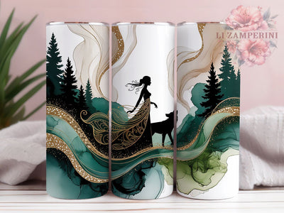 Wolf Woman Tribal Boho Tumbler Wrap, Indigenous Theme, Alcohol Ink, Tribal Style, Boho Art, Tumbler Wrap, Sublimation Design Sublimation Li Zamperini 