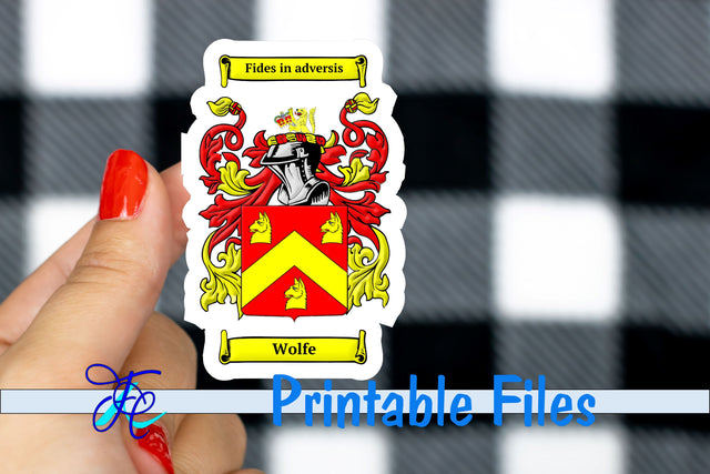 Wolfe Coat Of Arms Sticker Sublimation Family Creations 