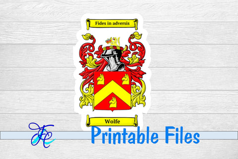 Wolfe Coat Of Arms Sticker Sublimation Family Creations 