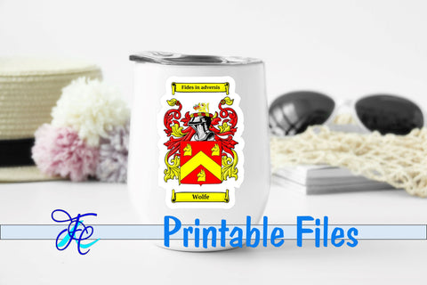 Wolfe Coat Of Arms Sticker Sublimation Family Creations 