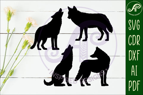 Wolves Silhouette laser cut wall art SVG APInspireddesigns 