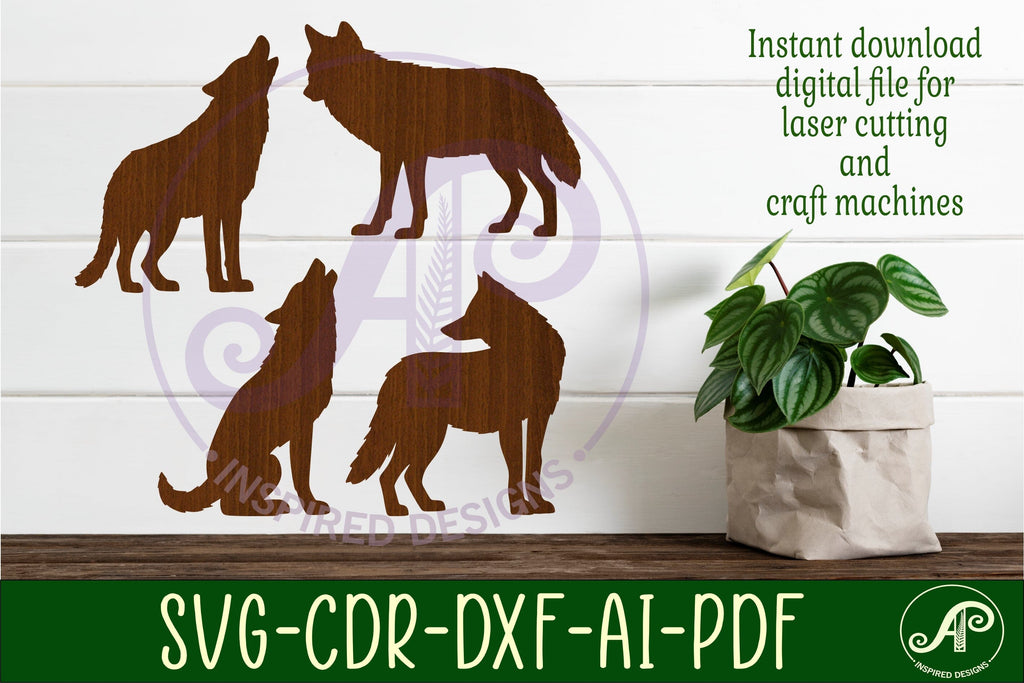 Wolves Silhouette laser cut wall art - So Fontsy