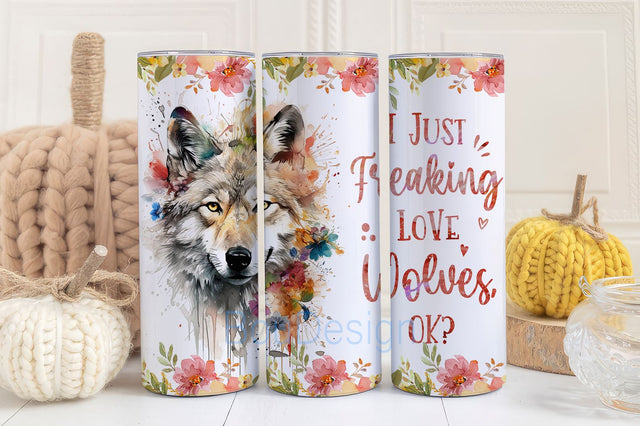 Wolves Tumbler Cup Gifts For Women - Birthday Christmas Gifts For Wolve Lovers - Wolve Tumbler Wrap 20oz Skinny Sublimation Sublimation BouDesign 