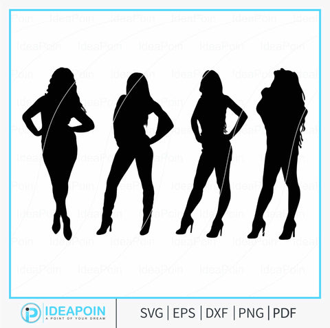 Woman Diva Silhouette, Black woman Diva, Afro Woman SVG Bundle, african american curvy women, curvy queen, Black queen, Afro Girl, Woman svg SVG Dinvect 