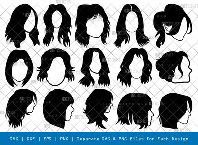 Woman Hairstyle Svg Cricut Cut Files Png Bundle, SB01166 SVG ETC Craft 
