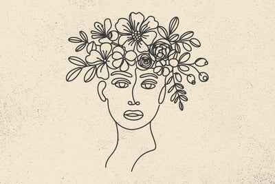 Woman Head with Flowers Svg, Magnolia and Daisy Flower Crown Svg, Leaves Svg, Woman Face Svg,Hair of Flowers Svg,Floral Woman Svg,Floral svg SVG DesignDestine 