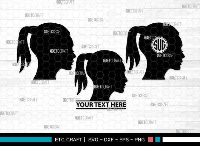 Woman Heads Monogram, Woman Heads Silhouette, Woman Heads SVG, Heads Svg, Women Hair Svg, Woman Svg, Female Svg, SB00560 SVG ETC Craft 