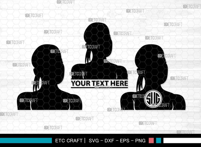 Woman Heads Monogram, Woman Heads Silhouette, Woman Heads SVG, Heads Svg, Women Hair Svg, Woman Svg, Female Svg, SB00560 SVG ETC Craft 