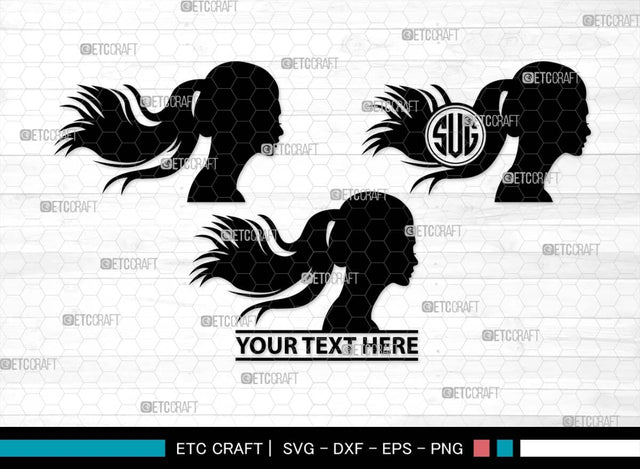 Woman Heads Monogram, Woman Heads Silhouette, Woman Heads SVG, Heads Svg, Women Hair Svg, Woman Svg, Female Svg, SB00560 SVG ETC Craft 