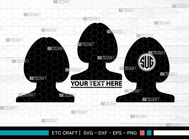 Woman Heads Monogram, Woman Heads Silhouette, Woman Heads SVG, Heads Svg, Women Hair Svg, Woman Svg, Female Svg, SB00560 SVG ETC Craft 