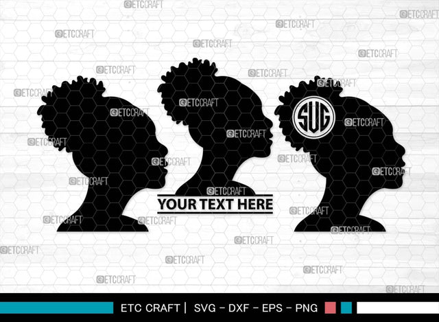 Woman Heads Monogram, Woman Heads Silhouette, Woman Heads SVG, Heads Svg, Women Hair Svg, Woman Svg, Female Svg, SB00560 SVG ETC Craft 