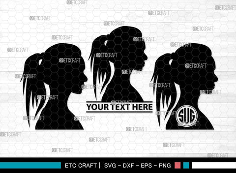 Woman Heads Monogram, Woman Heads Silhouette, Woman Heads SVG, Heads Svg, Women Hair Svg, Woman Svg, Female Svg, SB00560 SVG ETC Craft 