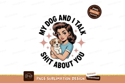 Woman holding puppy with stars image Sublimation Designangry 