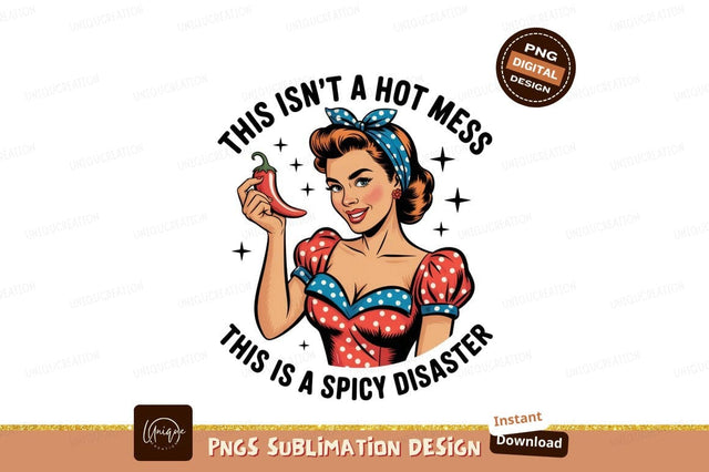Woman holding red chili pepper blue Sublimation Designangry 