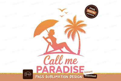 Woman relaxing under umbrella near palm tree beach Sublimation Designangry 