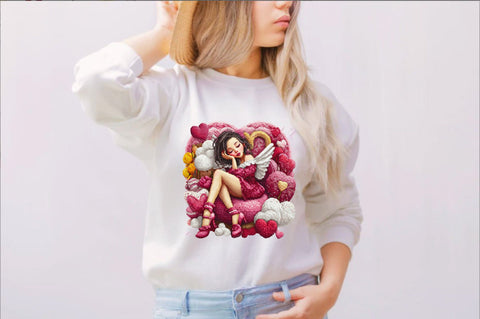 woman surrounded by a vibrant PNG Sublimation SVGArt 