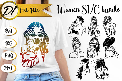 Woman SVG Bundle. T-Shirt Design. Girl SVG SVG Evgenyia Guschina 