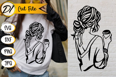 Woman SVG. T-Shirt Design. Girl SVG. Coffee SVG SVG Evgenyia Guschina 