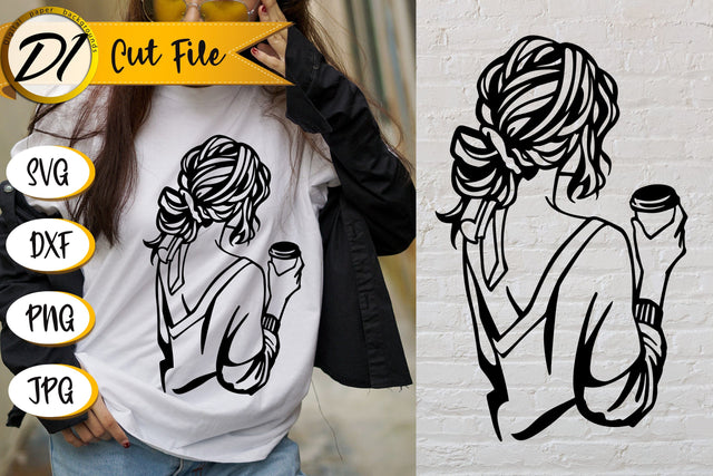 Woman SVG. T-Shirt Design. Girl SVG. Coffee SVG SVG Evgenyia Guschina 
