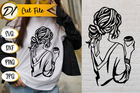 Woman SVG. T-Shirt Design. Girl SVG. Coffee SVG SVG Evgenyia Guschina 