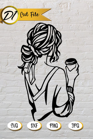 Woman SVG. T-Shirt Design. Girl SVG. Coffee SVG SVG Evgenyia Guschina 