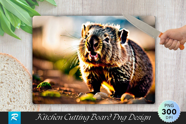 Wombats Background Cutting Board Sublimation Regulrcrative 
