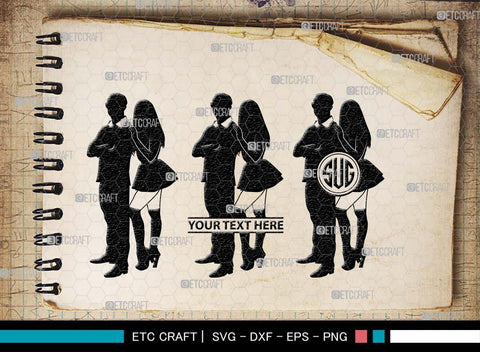 Women And Men Monogram, Women And Men Silhouette, People SVG, Women Svg, Men Svg, Couples Svg, Couples Walking Svg, People Bundle, SB00567 SVG ETC Craft 