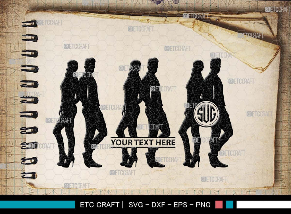 Women And Men Monogram, Women And Men Silhouette, People SVG, Women Svg ...