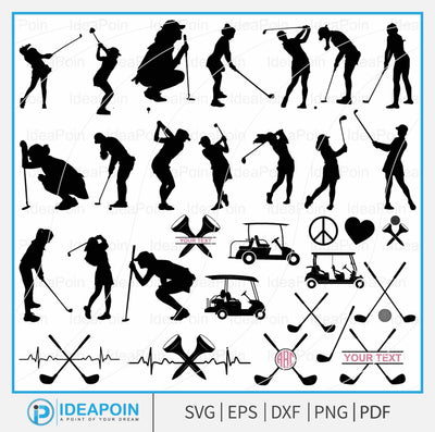 women golfer svg, GOLF SVG Bundle, golf monogram svg, Golf ball Svg, golf club PNG, Golfer Silhouette, golf name frame, Golfer Shape SVG Dinvect 