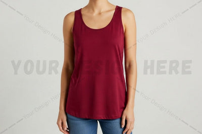 Women's burgundy tank top Mock Up Photo Regulrcrative 
