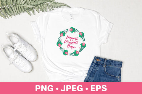 Womens Day floral round sign. Women’s Day sublimation design Sublimation LaBelezoka 