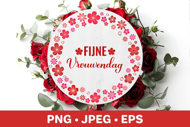 Women’s Day in Dutch. Floral wreath sublimation design Sublimation LaBelezoka 