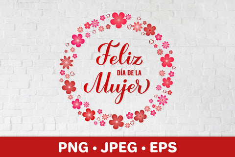 Women’s Day in Spanish. Floral wreath sublimation design Sublimation LaBelezoka 