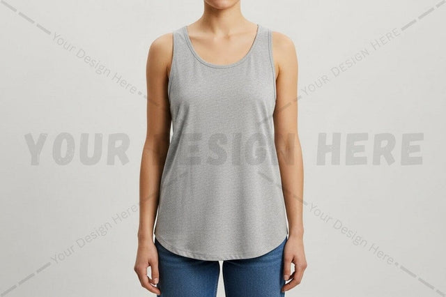 Women's grey tank top Mock Up Photo Regulrcrative 