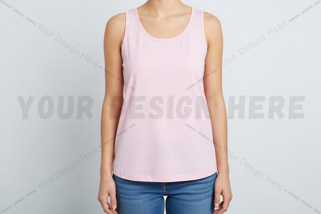 Women's pink tank top Mock Up Photo Regulrcrative 