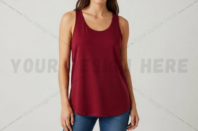 Women's solid red tank top Mock Up Photo Regulrcrative 