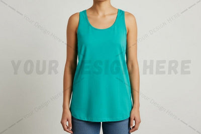 Women's turquoise sleeveless top Mock Up Photo Regulrcrative 