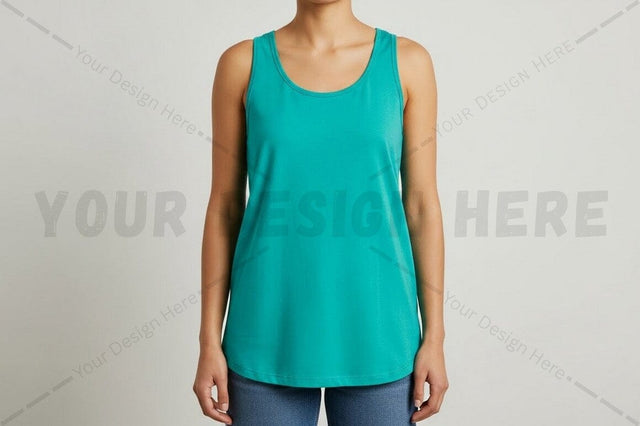 Women's turquoise sleeveless top Mock Up Photo Regulrcrative 