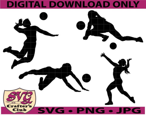 Womens Volleyball SVG Design Bundle for Cricuts and Silhouettes SVG SVG Crafter's Club 