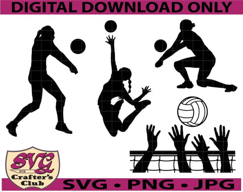 Womens Volleyball SVG Design Bundle for Cricuts and Silhouettes SVG SVG Crafter's Club 