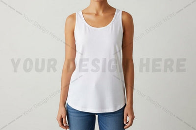Women's white tank top Mock Up Photo Regulrcrative 