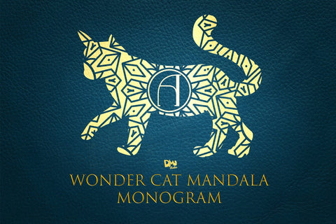 Wonder Cat Mandala Monogram Font Dm Letter Studio 