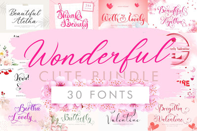 Wonderful Cute Bundle Font Prasetya Letter 